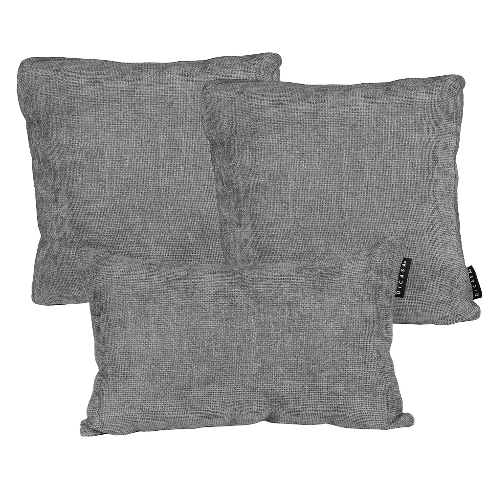 Foto 2 pulgar | Set De 3 Cojines Decorativos  Dicasa Delta Zita Gris Shadow 1 Rectangular Y 2 Cuadrados Grandes