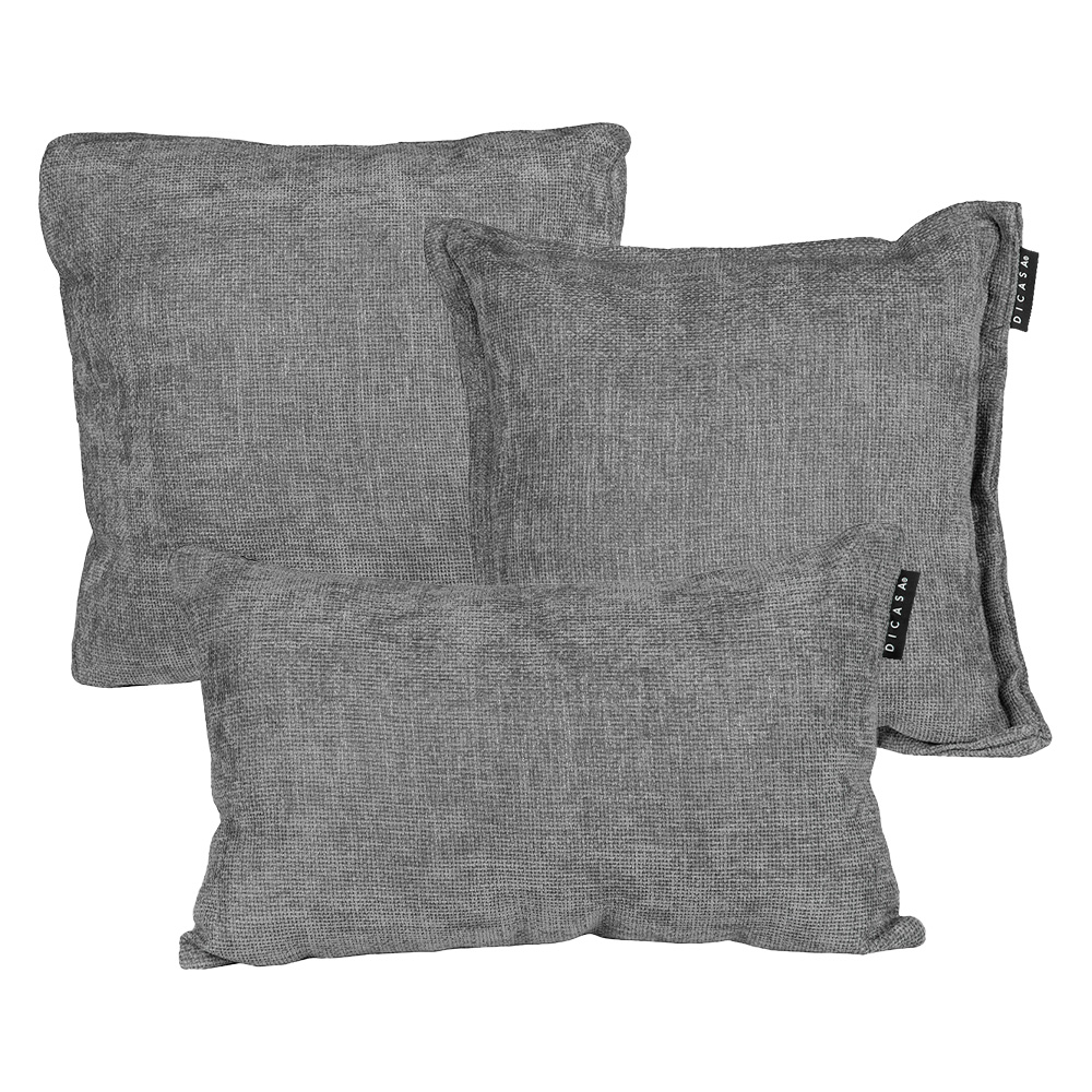Foto 2 pulgar | Set De 3 Cojines Decorativos  Dicasa Kappa Zita Delta Gris Shadow 1 Cuadrado + 1 Cuad Gde Y 1 Rect
