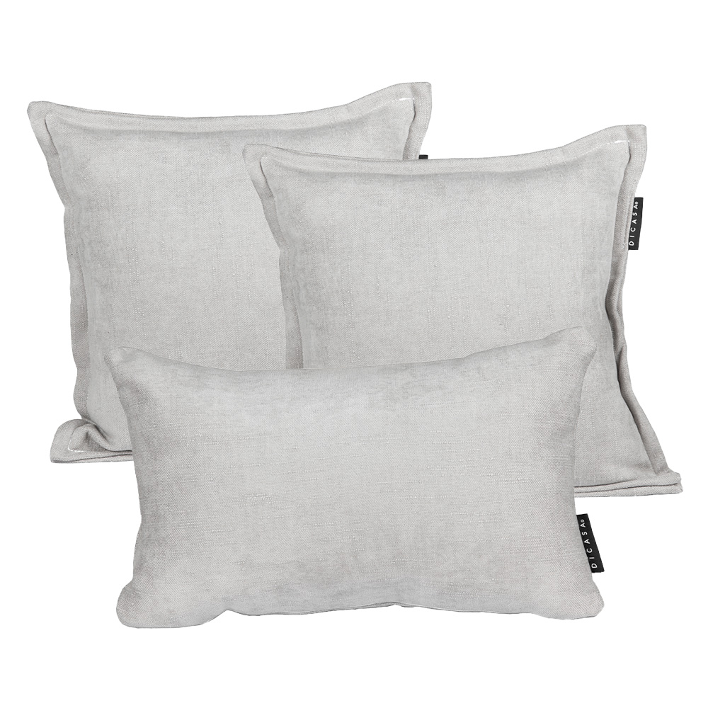 Set De 3 Cojines Decorativos  Dicasa Kappa Delta Gris Ash 2 Cuadrados + 1 Rectangular