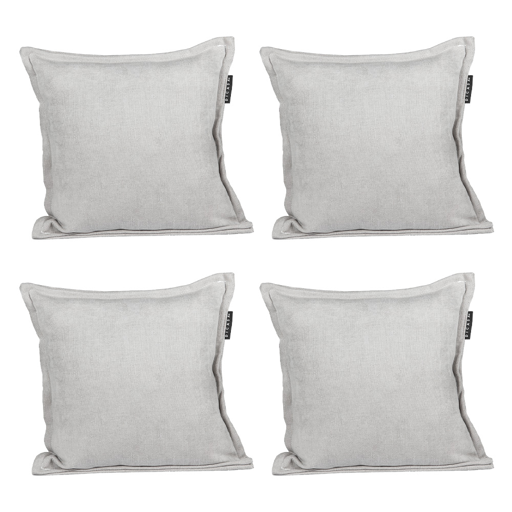 Foto 1 | Set De 4 Cojines Decorativos Dicasa Kappa Gris Ash Cuadrado