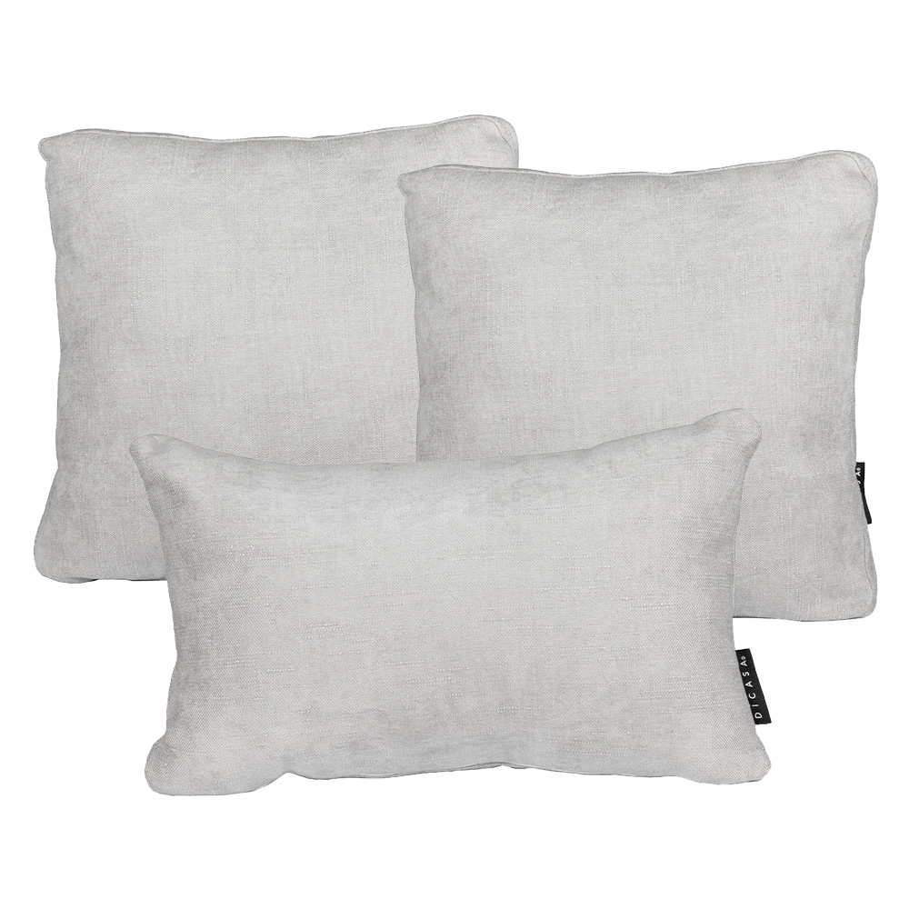 Foto 2 pulgar | Set De 3 Cojines Decorativos  Dicasa Delta Zita Gris Ash 1 Rectangular Y 2 Cuadrados Grandes