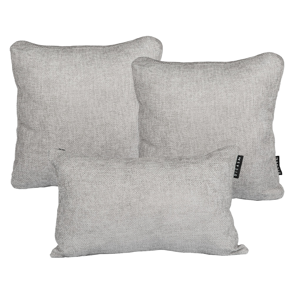 Foto 2 pulgar | Set De 3 Cojines Decorativos  Dicasa Delta Zita Gris Nickel 1 Rectangular Y 2 Cuadrados Grandes
