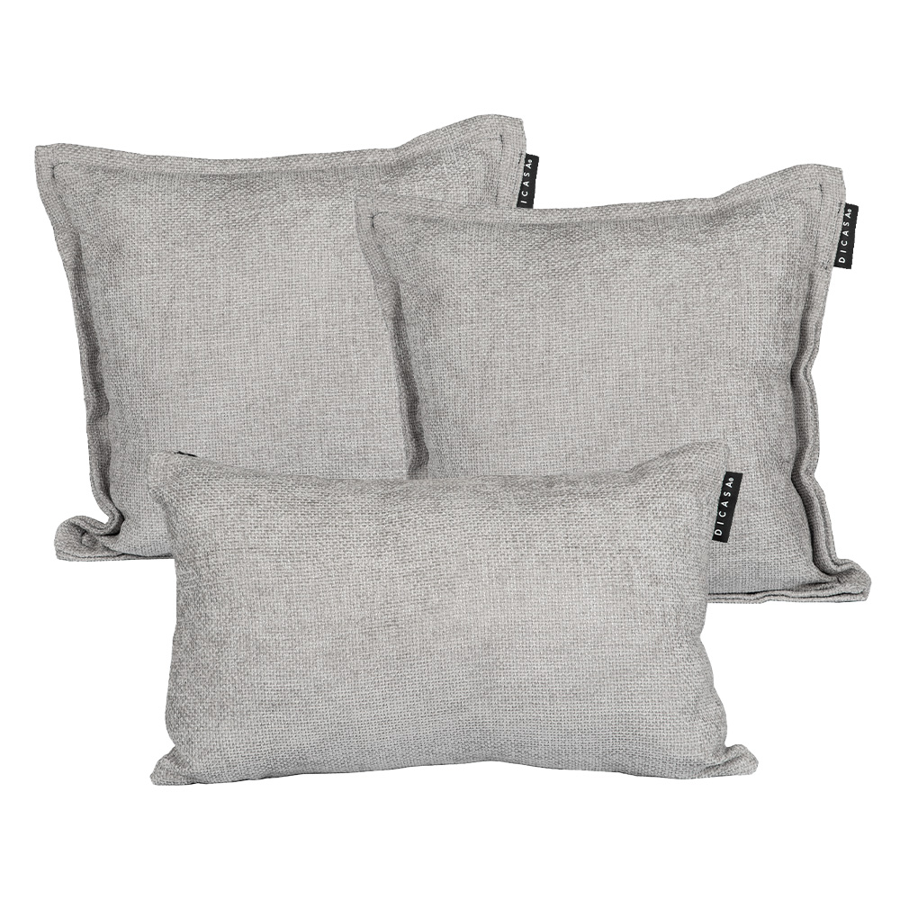 Foto 2 pulgar | Set De 3 Cojines Decorativos  Dicasa Kappa Delta Gris Nickel 2 Cuadrados + 1 Rectangular