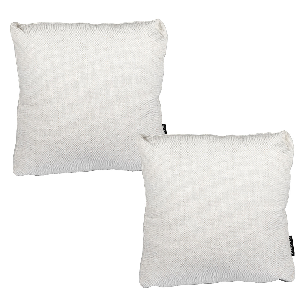 Set De 2 Cojines Dicasa Zita Color Blanco Cuadrado Grande