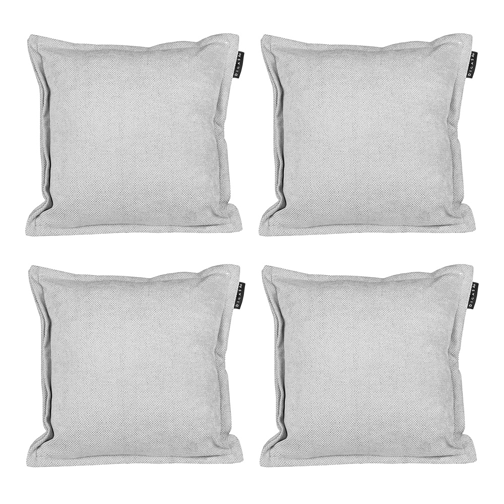 Set De 4 Cojines Dicasa Kappa Color Gris Dolphin Cuadrado