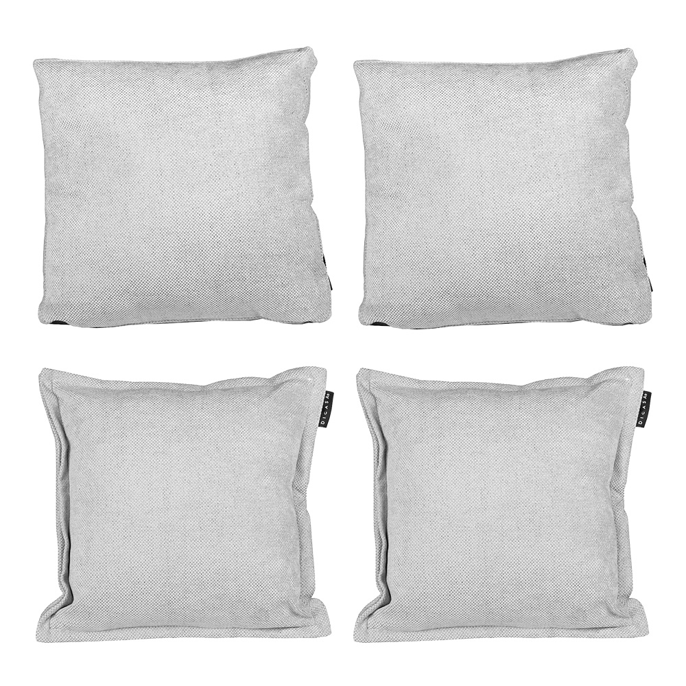 Set De 4 Cojines Dicasa Kappa Zita Color Gris Dolphin(2 Cuadrados + 2 Cuadrados Grandes)