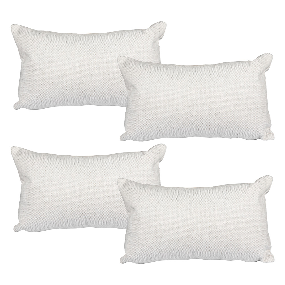 Set De 4 Cojines Riñoneras Dicasa Delta Color Blanco Rectangular