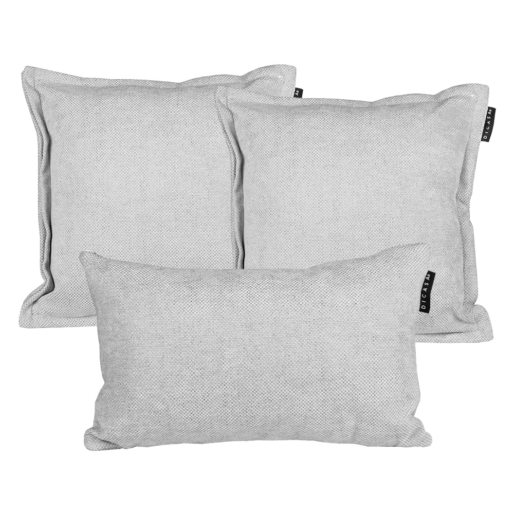 Foto 1 | Set De 3 Cojines Dicasa Kappa Delta Color Gris Dolphin(2 Cuadrados + 1 Rectangular)