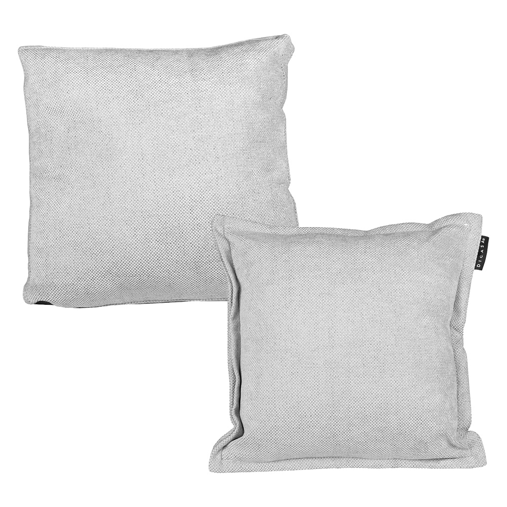 Set De 2 Cojines Dicasa Kappa Zita Color Gris Dolphin(1 Cuadrado + 1 Cuadrado Grande)
