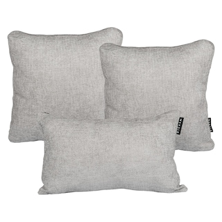 Foto 1 | Set De 3 Cojines Decorativos Dicasa Delta Zita Gris Nickel 1 Rectangular Y 2 Cuadrados Grandes