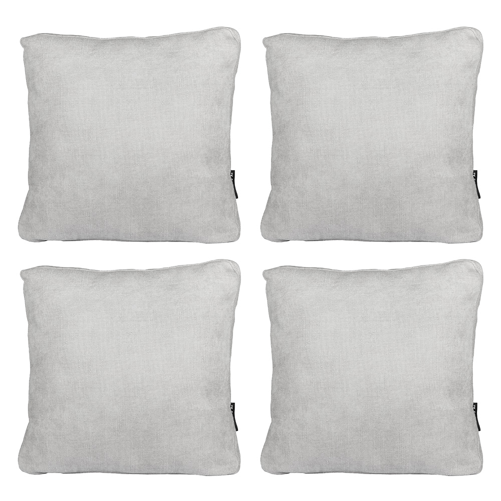 Set De 4 Cojines Dicasa Zita Color Gris Ash Cuadrado Grande