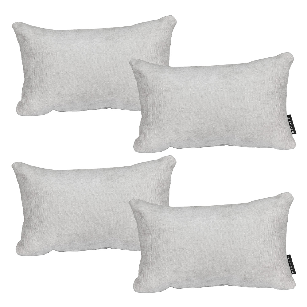 Set De 4 Cojines Riñoneras Dicasa Delta Color Gris Ash Rectangular