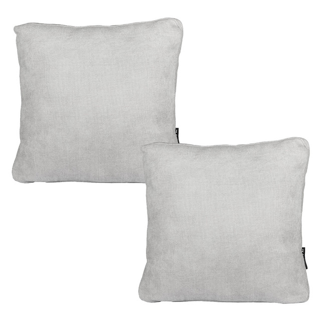 Set De 2 Cojines Dicasa Zita Color Gris Ash Cuadrado Grande