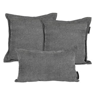 Foto 1 | Set De 3 Cojines Dicasa Kappa Delta Color Dark Grey(2 Cuadrados + 1 Rectangular)