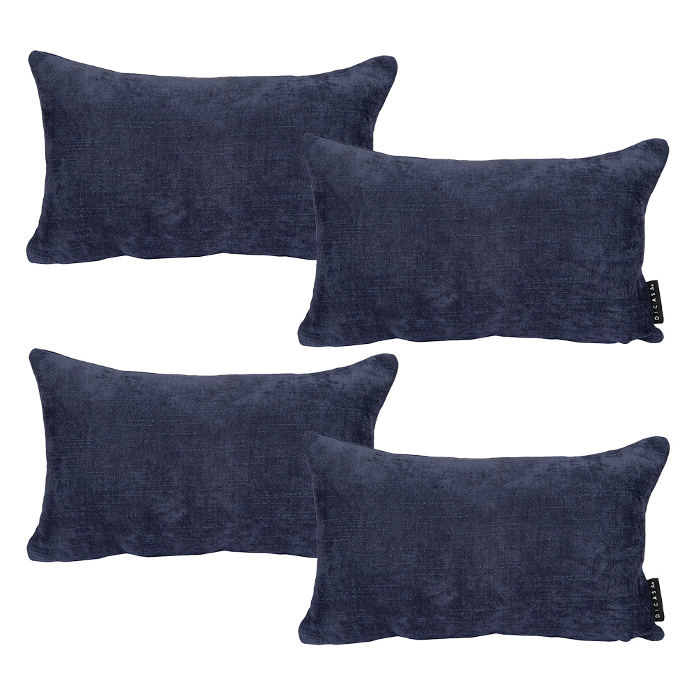 Set De 4 Cojines Riñoneras Dicasa Delta Color Azul Soho Rectangular