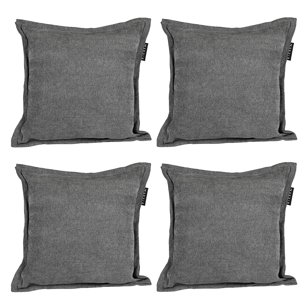 Foto 2 pulgar | Set De 4 Cojines Dicasa Kappa Color Dark Grey Cuadrado