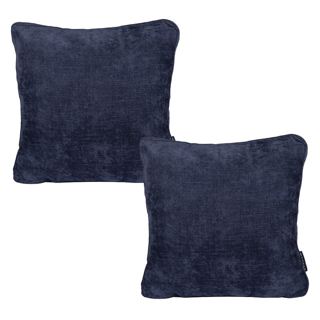 Set De 2 Cojines Dicasa Zita Color Azul Soho Cuadrado Grande