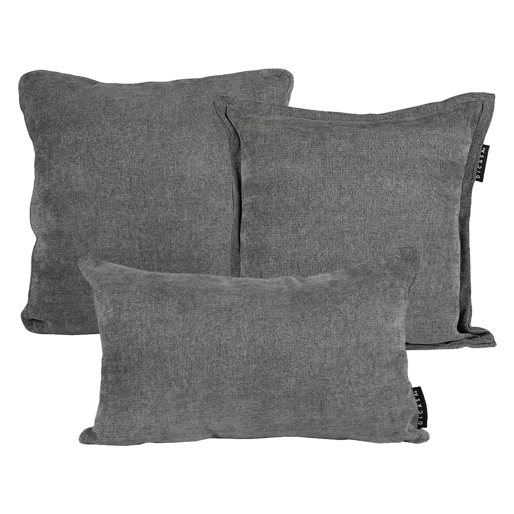 Foto 2 pulgar | Set De 3 Cojines Dicasa Kappa Zita Delta Color Dark Grey(1 Cuadrado + 1 Cuad Gde Y 1 Rect)