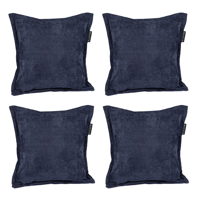 Foto 1 | Set De 4 Cojines Dicasa Kappa Color Azul Soho Cuadrado