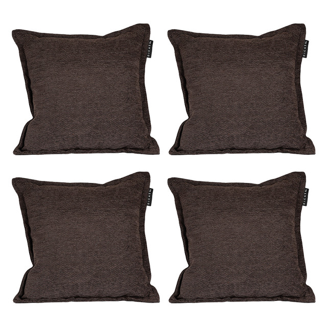 Set De 4 Cojines Dicasa Kappa Color Chocolate Cuadrado