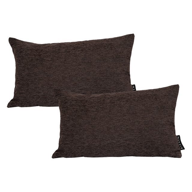 Set De 2 Cojines Riñoneras Dicasa Delta Color Chocolate Rectangular