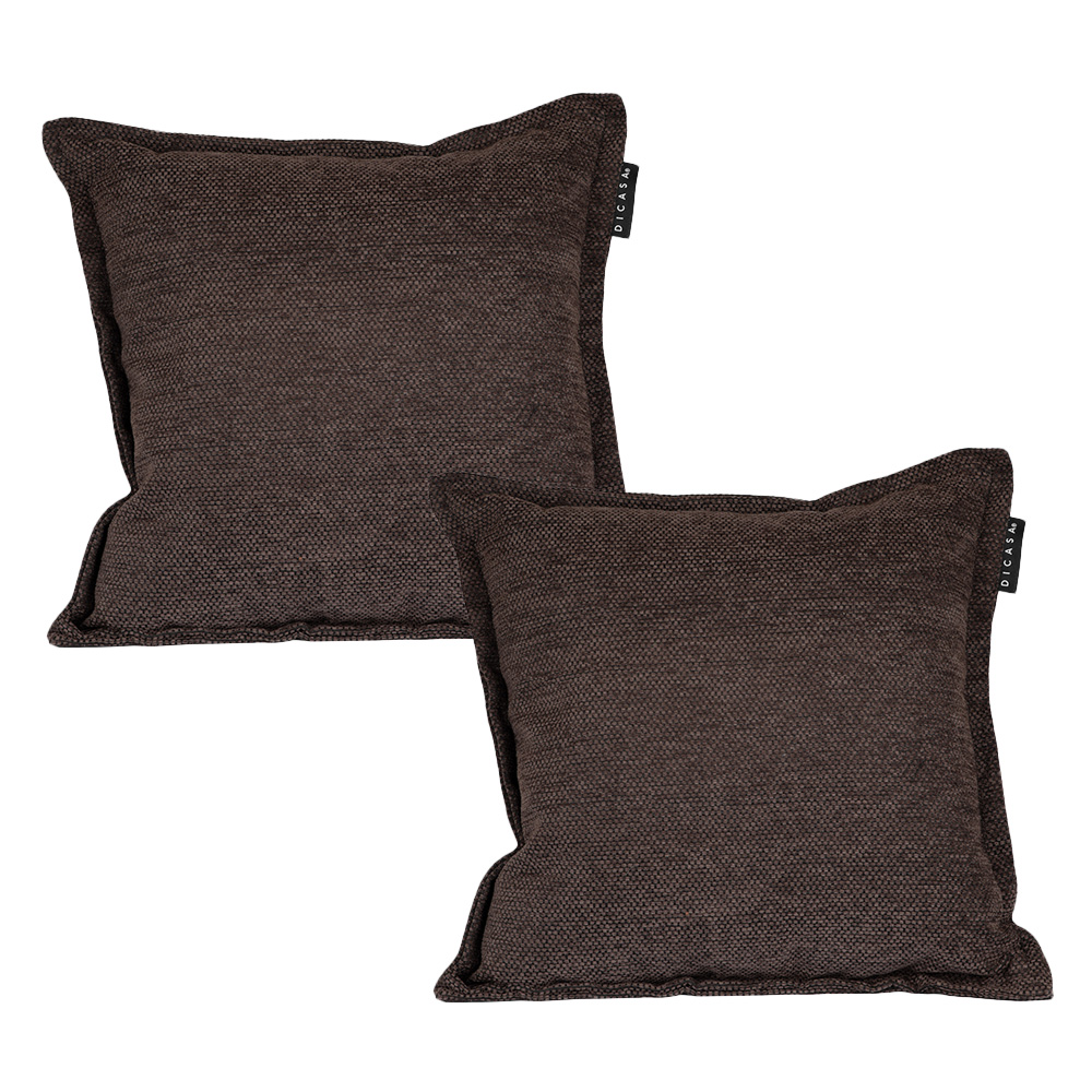 Set De 2 Cojines Dicasa Kappa Color Chocolate Cuadrado