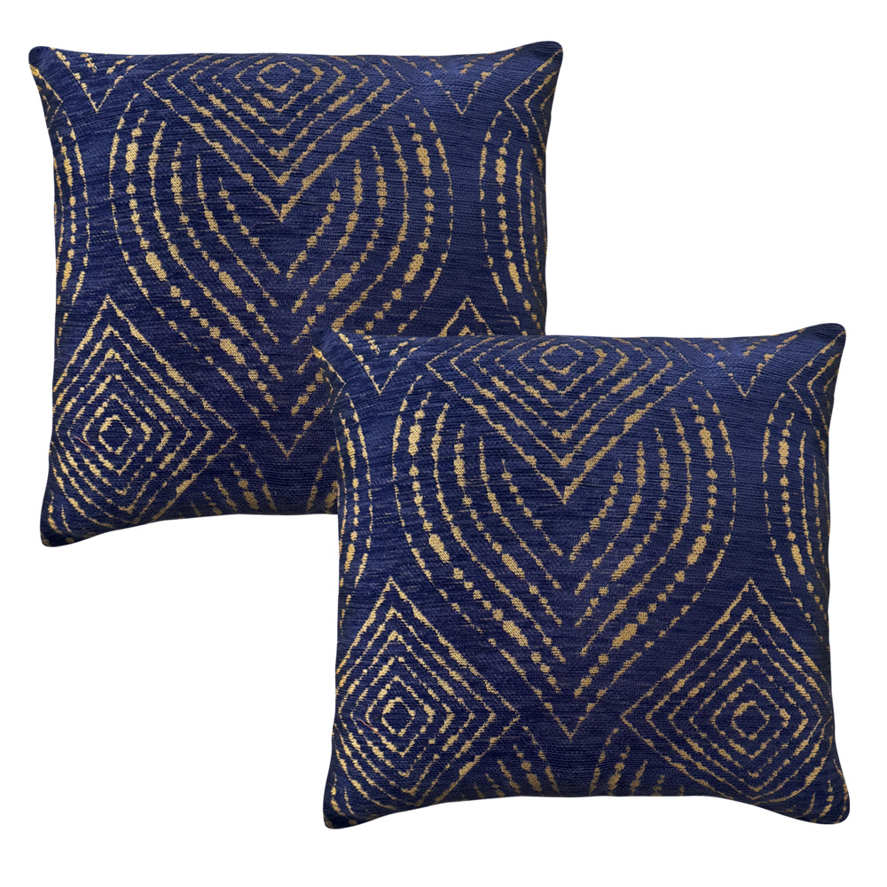 Cojines Decorativos Elefantito Hogar Agrabah Color Azul Marino  45 X 45 Tela Jacquard