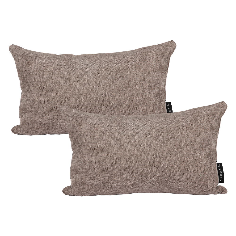 Set De 2 Cojines Riñoneras Dicasa Delta Color Mocca Rectangular
