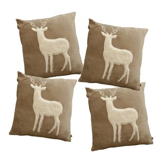 Foto 1 | Ilios Innova | Set 4 Fundas Decorativas De Terciopelo Con Alce Afelpado Cremallera Oculta. Perfectas Para Sala Y Hogar.