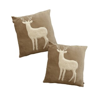 Foto 1 | Ilios Innova | Set 2 Fundas Decorativas De Terciopelo Con Alce Afelpado Cremallera Oculta. Perfectas Para Sala Y Hogar.