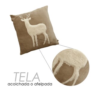 Foto 5 | Ilios Innova | Set 2 Fundas Decorativas De Terciopelo Con Alce Afelpado Cremallera Oculta. Perfectas Para Sala Y Hogar.