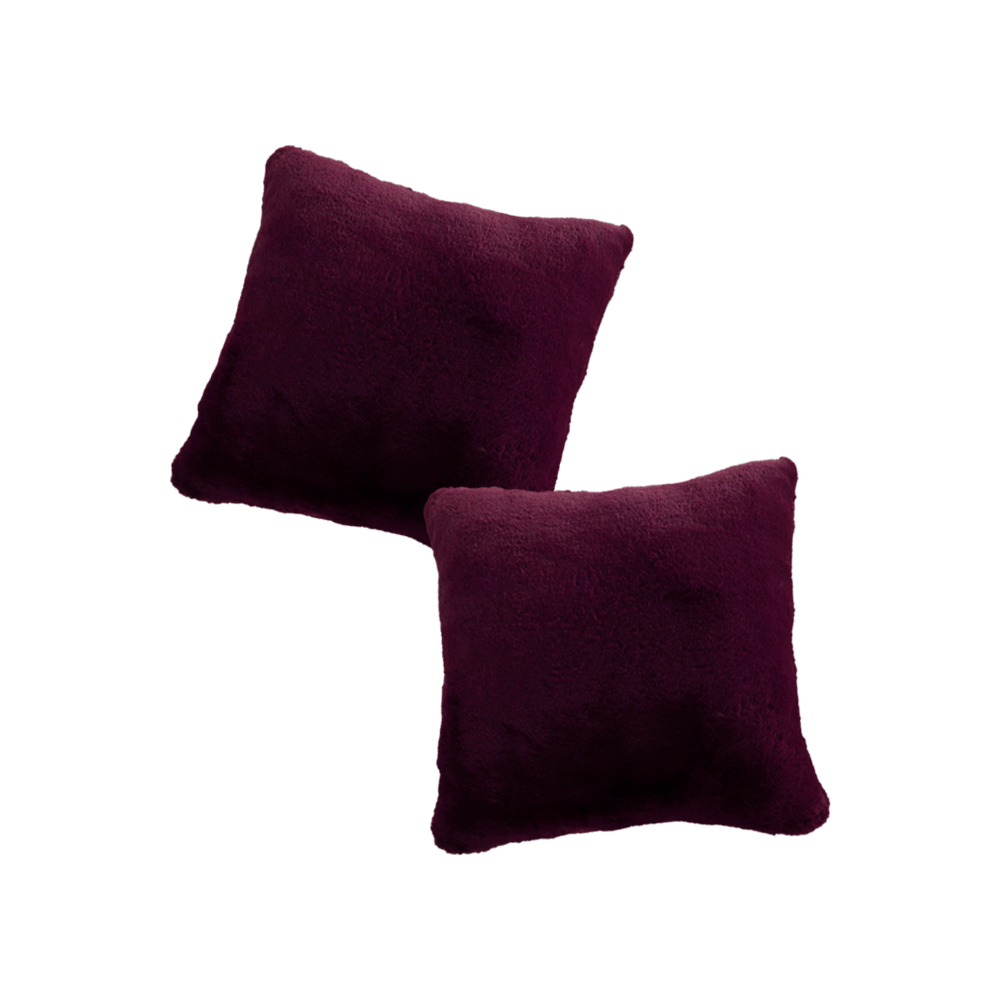 Foto 2 pulgar | Ilios Innova | Set De 2 Fundas Para Cojín Color Vino  Tela Terciopelo Con Cierre Oculto. Elegantes Para Sofá O Cama.