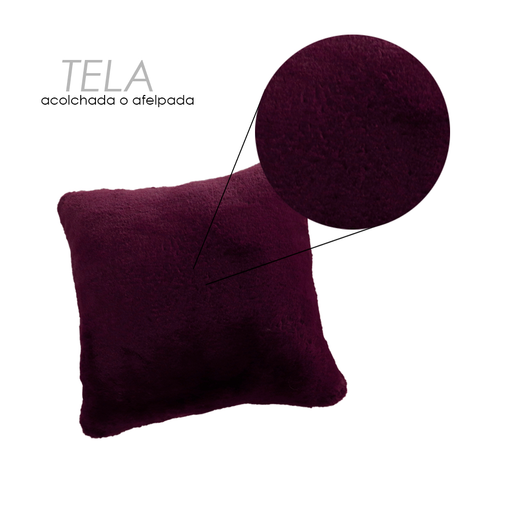 Foto 5 | Ilios Innova | Set De 2 Fundas Para Cojín Color Vino  Tela Terciopelo Con Cierre Oculto. Elegantes Para Sofá O Cama.