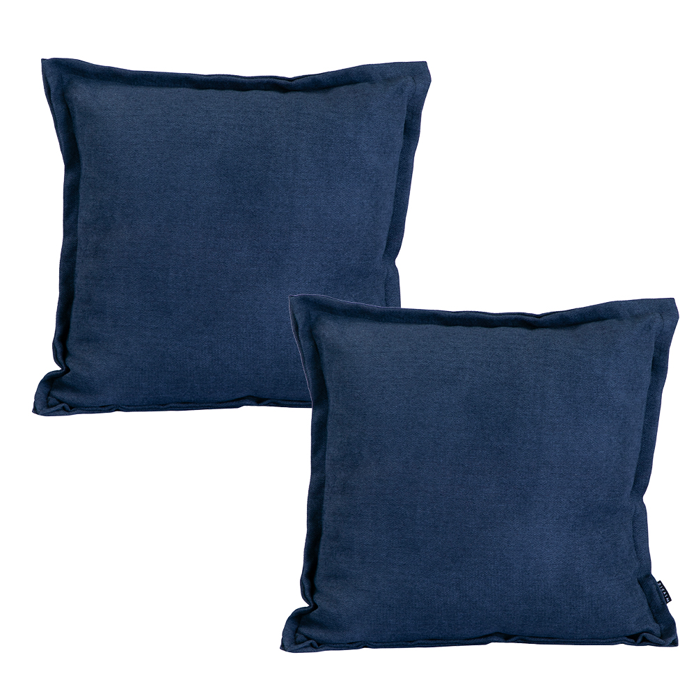 Set De 2 Cojines Dicasa Kappa Color Azul Marino Cuadrado