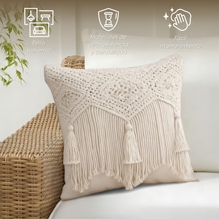 Foto 5 | Set De 2 Fundas Para Cojín Boho Beige Ilios Innova Hechas A Mano Diseño Artesanal Para Sala O Dormitorio