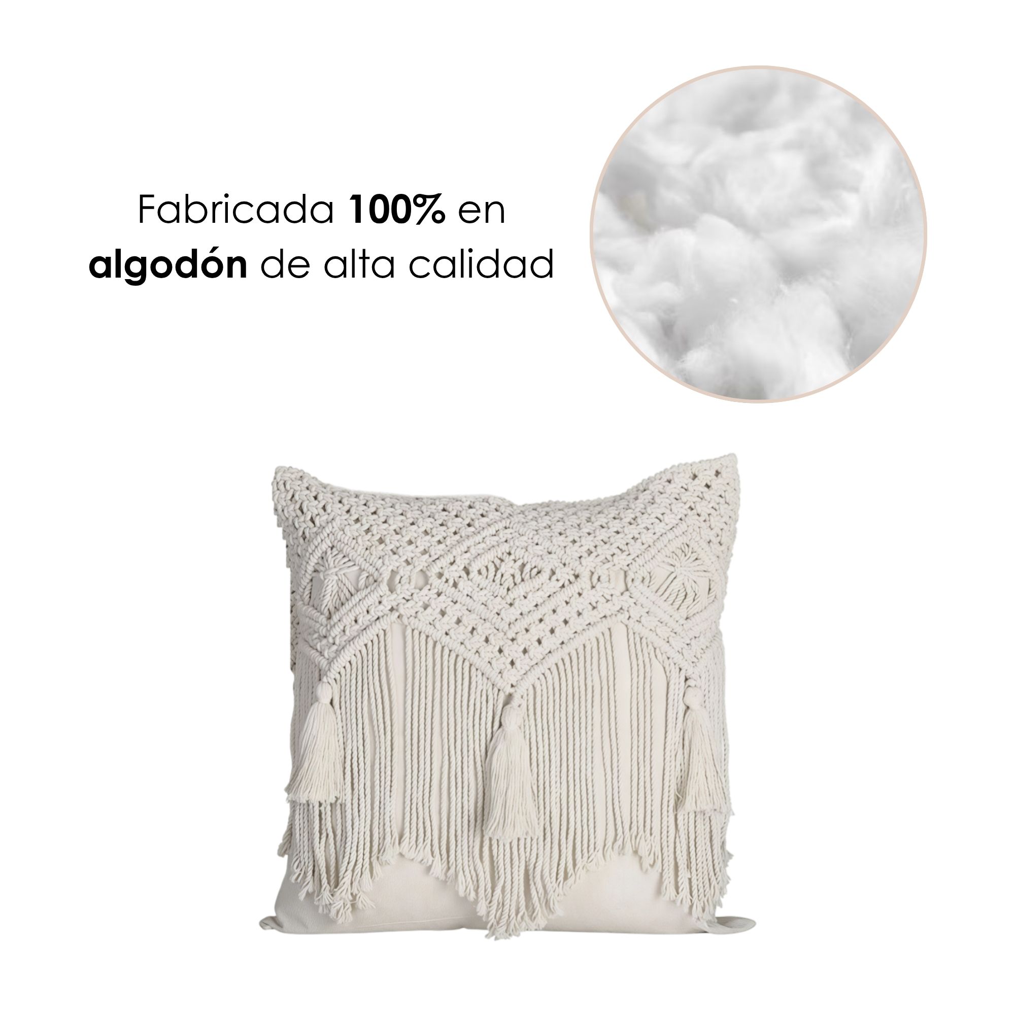 Foto 6 | Set De 2 Fundas Para Cojín Boho Beige Ilios Innova Hechas A Mano Diseño Artesanal Para Sala O Dormitorio