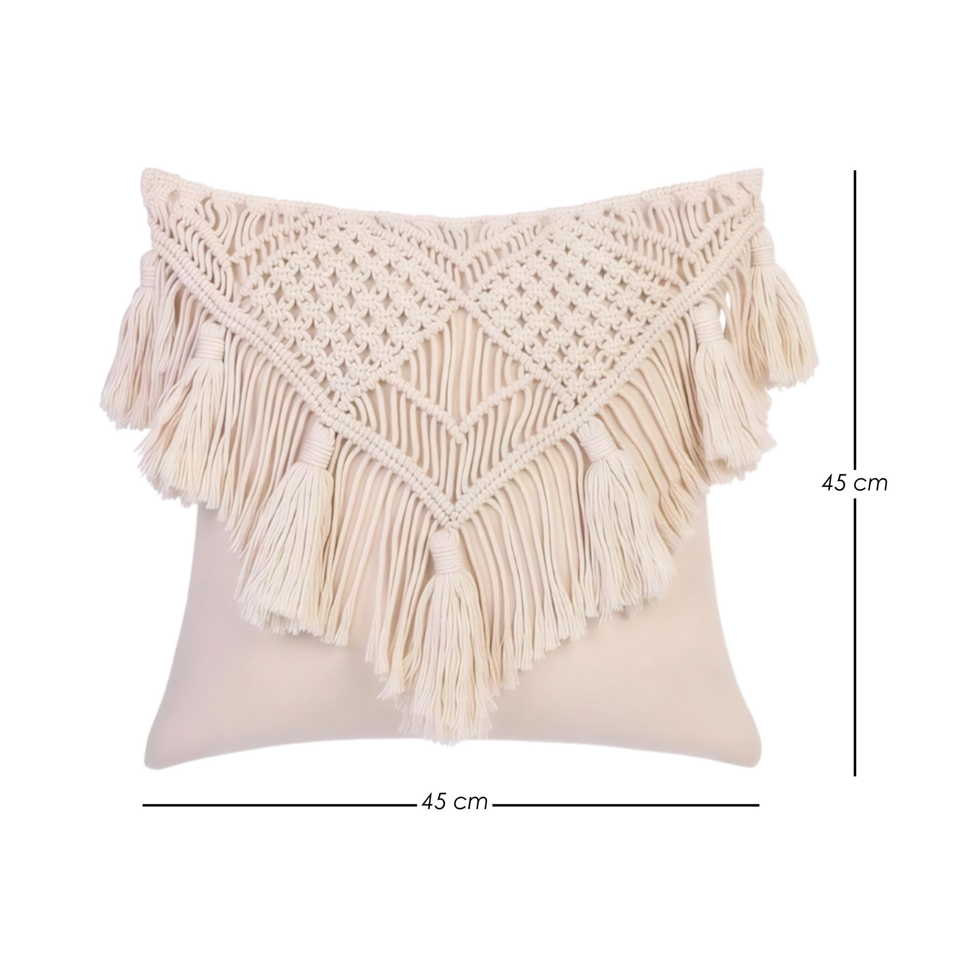 Foto 2 | Ilios Innova | Set De 2 Fundas Para Cojín Boho Crema  Tejidas A Mano  Decorativas Artesanales Para Sala O Dormitorio.