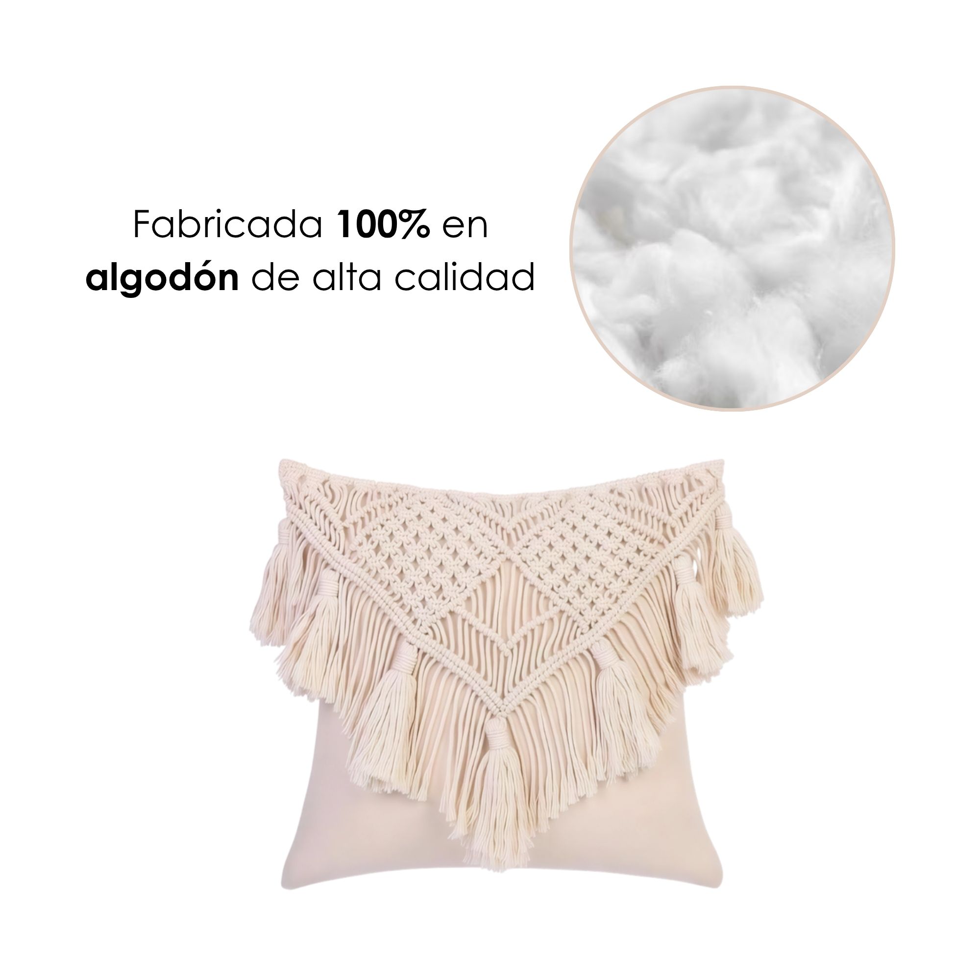 Foto 7 pulgar | Ilios Innova | Set De 2 Fundas Para Cojín Boho Crema  Tejidas A Mano  Decorativas Artesanales Para Sala O Dormitorio.