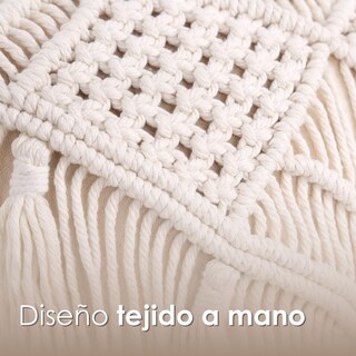 Foto 7 | Ilios Innova | Set De 2 Fundas Para Cojín Boho Crema Tejidas A Mano Decorativas Artesanales Para Sala O Dormitorio.