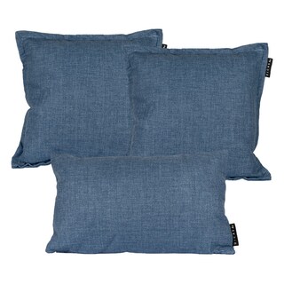 Foto 1 | Set De 3 Cojines Dicasa Kappa Delta Color Azul Denim(2 Cuadrados + 1 Rectangular)