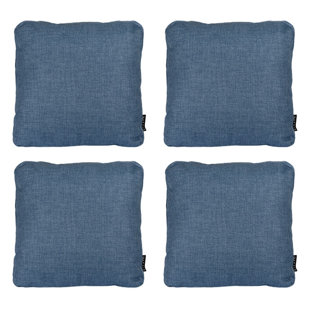 Foto 2 pulgar | Set De 4 Cojines Dicasa Zita Color Azul Denim Cuadrado Grande
