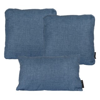 Foto 1 | Set De 3 Cojines Dicasa Delta Zita Color Azul Denim(1 Rectangular Y 2 Cuadrados Grandes)