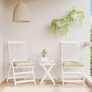 Foto 2 | Cojines Para Silla Vidaxl Outdoor 2 Unidades Color Beige 50 X 50 X 7 Cm Oxford - Venta Internacional.