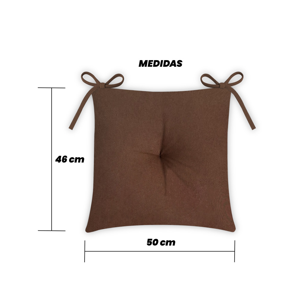 Foto 4 pulgar | Juego De 4 Cojines Para Silla Elefantito Hogar Chocolate Color Café Con Cintas Para Sujetarse  Cómodos Y Fáciles