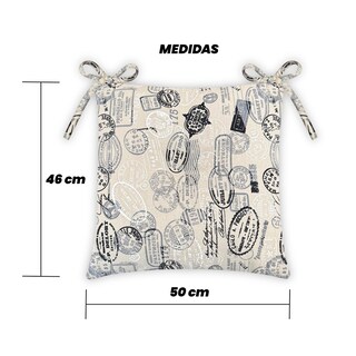 Foto 3 | Juego De 4 Cojines Para Silla Elefantito Hogar Sellos Color Gris Con Cintas Para Sujetarse Cómodos Y Fáciles De Ut