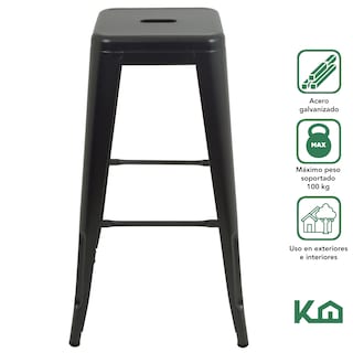 Foto 2 | Banco Alto Tolix KingsHouse 300640 color Gris de Metal para Comedor