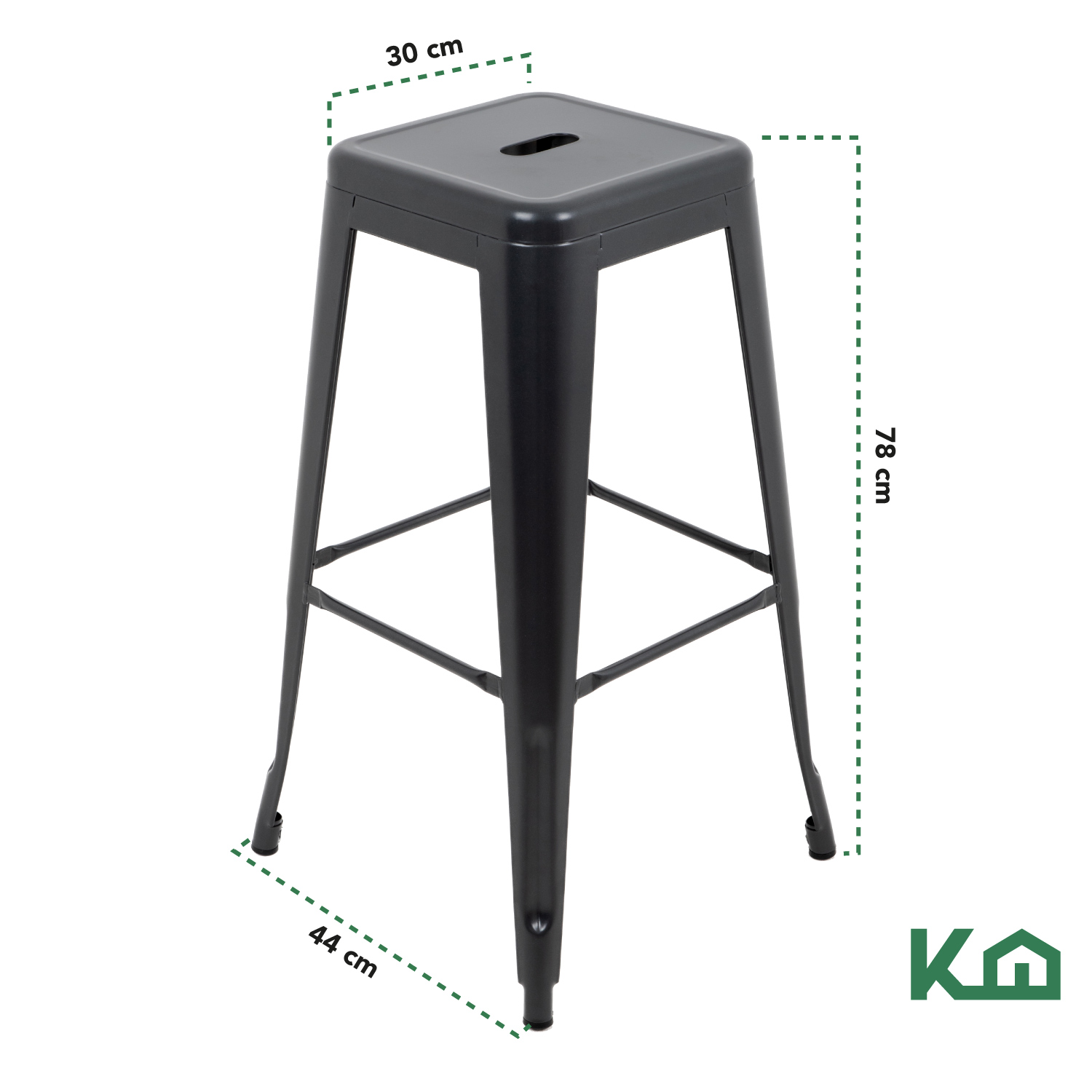 Foto 5 pulgar | Banco Alto Tolix KingsHouse 300640 color Gris de Metal para Comedor