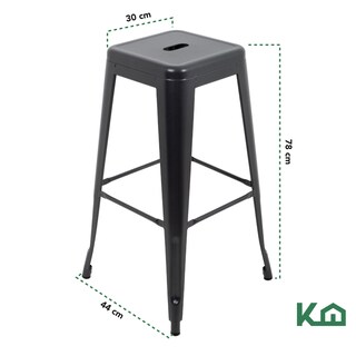 Foto 4 | Banco Alto Tolix KingsHouse 300640 color Gris de Metal para Comedor