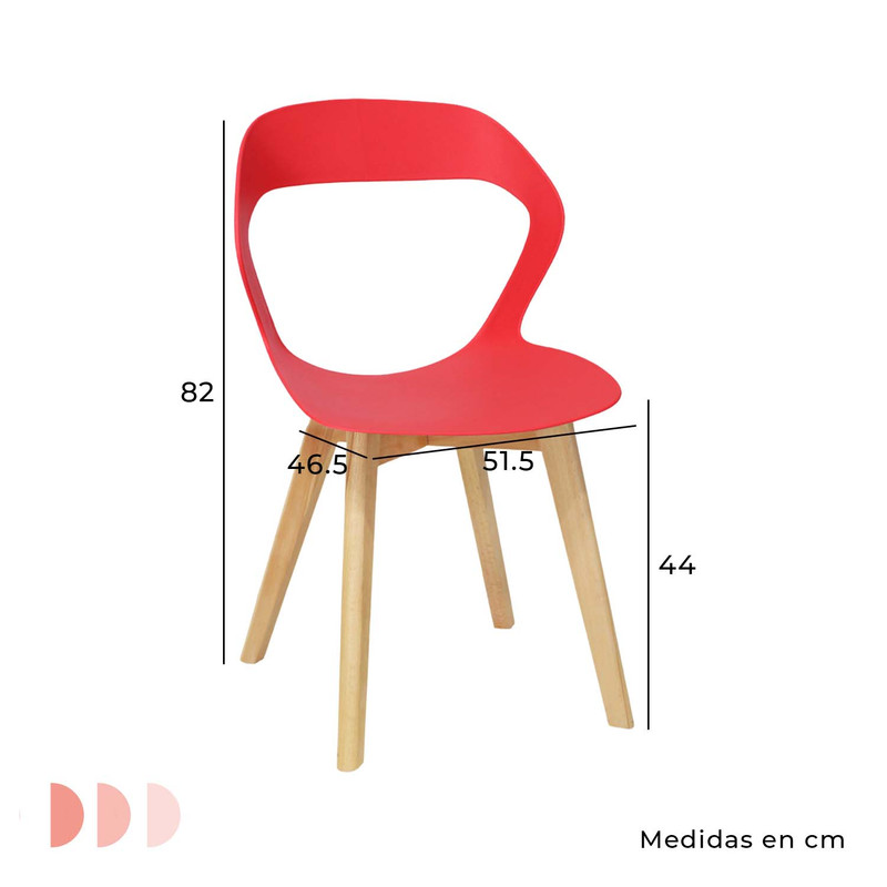 Foto 5 | Set de Sillas Mundo In Moura Rojas para Comedor 2 Sillas