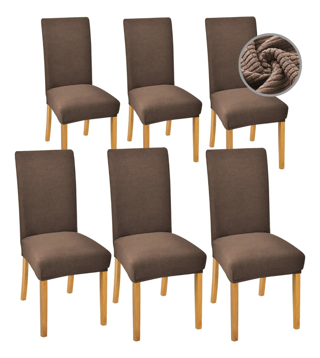 Fundas Protectoras para Silla de Comedor Wünd Removibles Marrón 6 Piezas $2,204